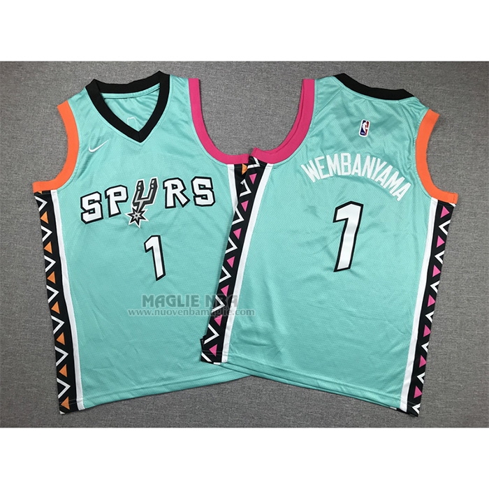 Maglia
 Victor Wembanyama NO 1 Bambino
 San Antonio Spurs Citta
 2022-23 Verde
